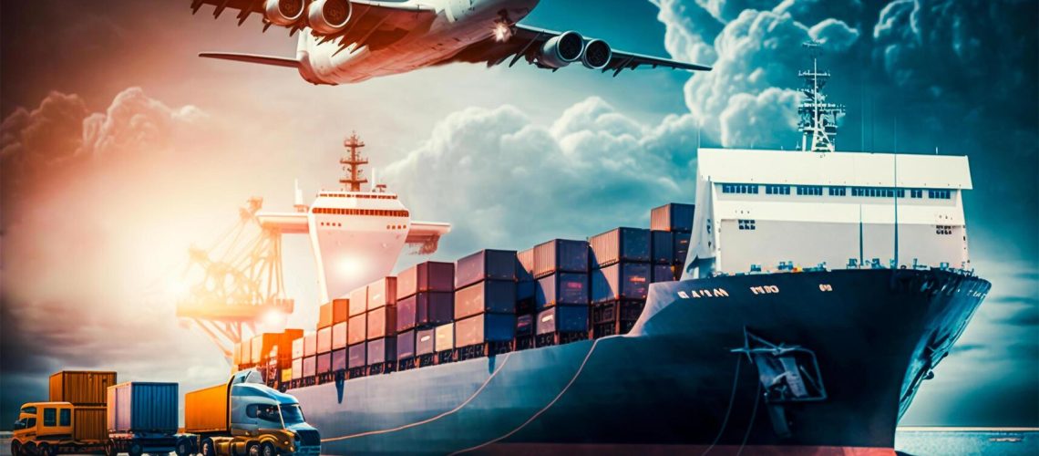 Transportation And Logistic Import Export And Transport Industry Of Truck Contai